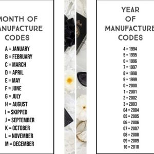 Coach Manufacture Codes